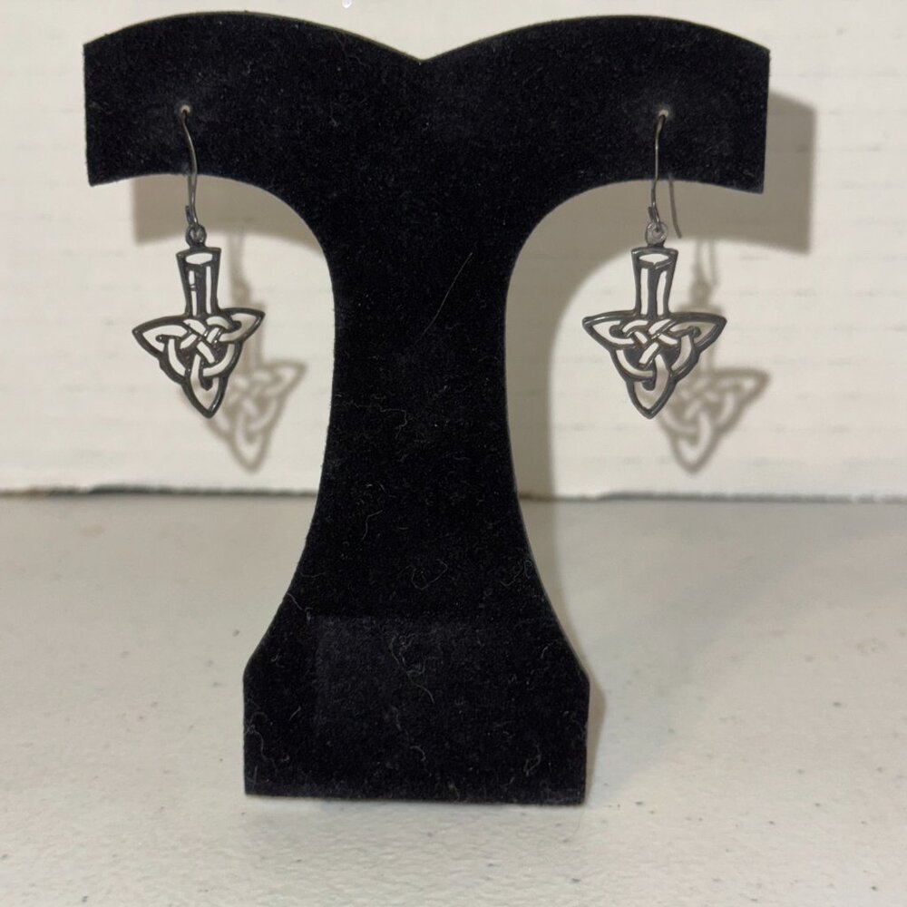 Celtic Triangle Dangle Earrings